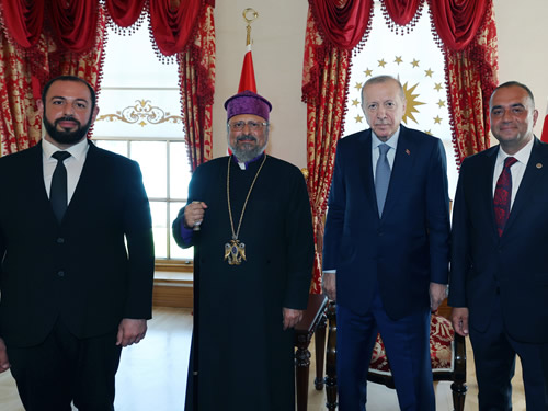 Turkish President Erdoğan Meets Armenian Patriarch Sahak Maşalyan